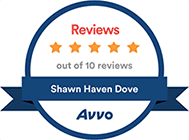 5.0 star Avvo reviews for attorney Shawn Dove